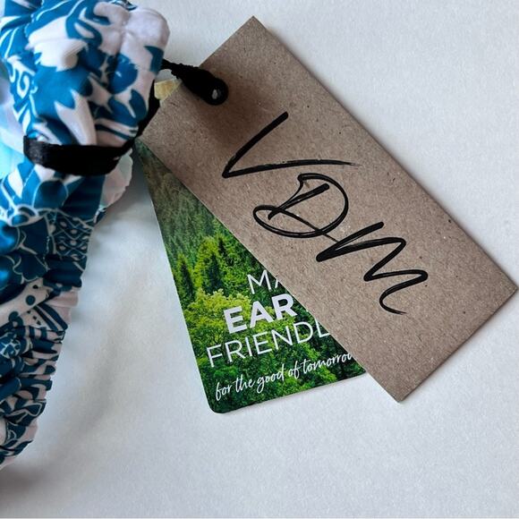 🆕 CINDY PRADO x VDM RARE PRINT Vera BALI BLUES Ruched Cheeky Bikini Revesible - Picture 2 of 11